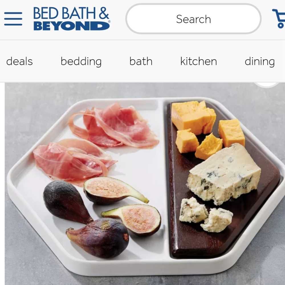 Libbey Urban Story serving bowl charcuterie tray set ceramic & wood new in box